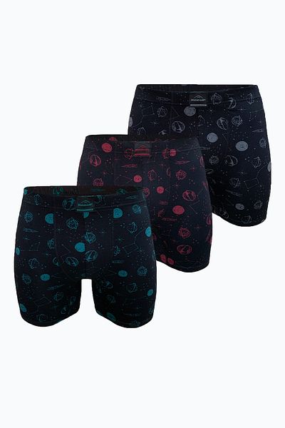 Malabadi Ανδρική Premium Collection Μαύρο μοτίβο μακρύ μπόξερ - 3M250