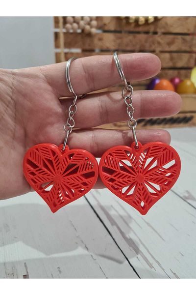 On marifet yün ve hobi dünyası Heart Keychain Valentine Couple Keychain