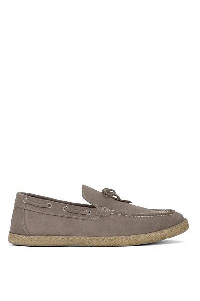 Ayakkabı Fuarı Elit ALF02 Ανδρικά παπούτσια Espadrille από γνήσιο δέρμα σουέτ Χρώμα άμμου