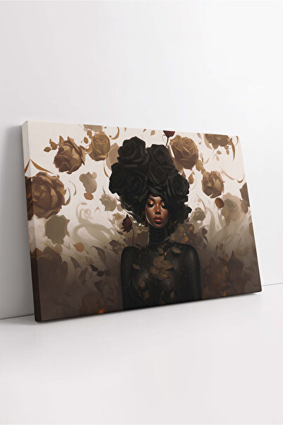 KOSS Dijital Tablou decorativ pe pânză cu trandafiri și flori negre pentru fe...