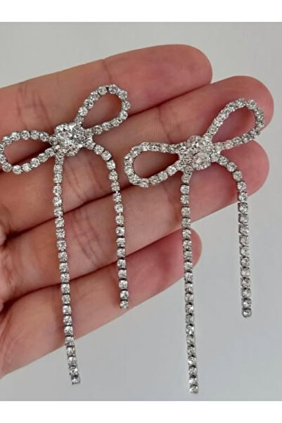 Ervalina Zirkon Taşlı Kurdele Figürlü Kadın Küpe