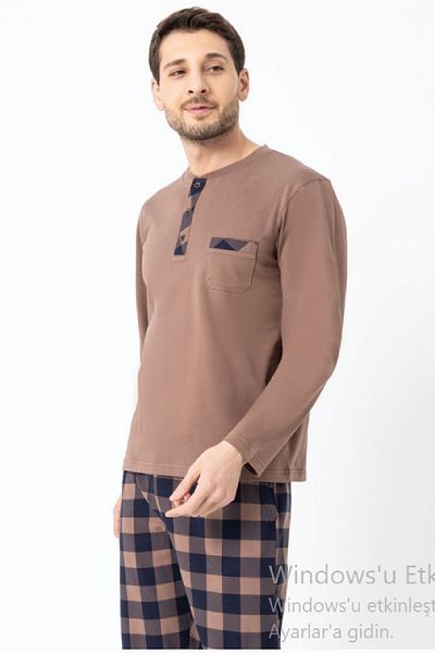 Erdem Men's Plaid Personality Pajama Set - Dfn1007