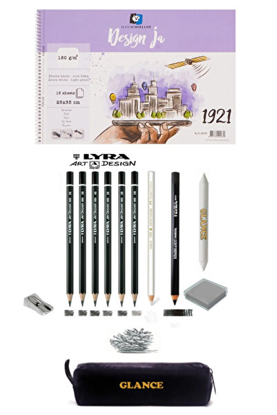 okulima Alex Design Ja Sketchbook 180gr 25x35cm 15 Yp Lyra Graduated Charcoal...