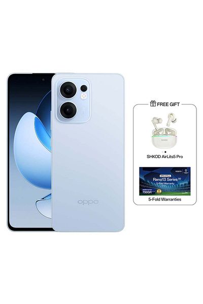 OPPO Reno13F 5G Dual SIM Skyline Blue 12GB RAM 512GB 5G - Middle East Version + SHKOD AirLits5 Pro