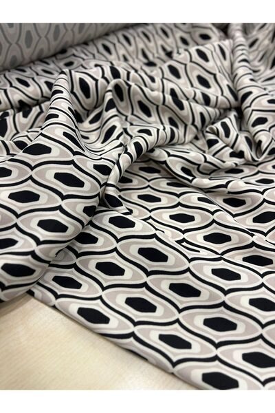 Kumaş Sevdası Desenli Floş İpek Saten (Eni 150cm) Polyester İçermez, Elbise Gömlek vb