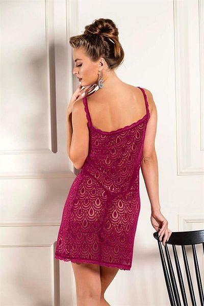 GALLİPOLİ ΣΕΤ DEVORE ΔΙΑΦΑΝΟ BABYDOLL STRING ΜΠΟΡΔΟ (31842)