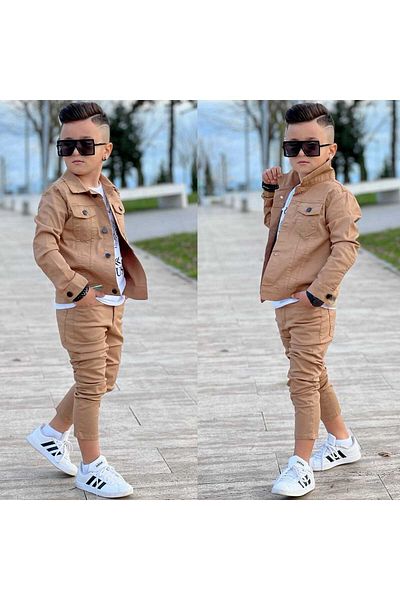elfanto kıds Elfano Kids Men's Gabardin Suit 3 Pieces