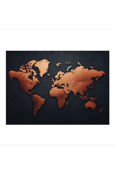 karizmart Rusty World Map Model Mdf Table