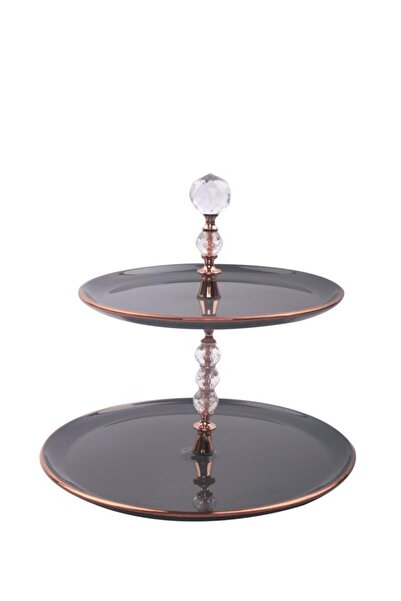 Glore Solıd Antrasit Rosegold Katlı Ikramlık