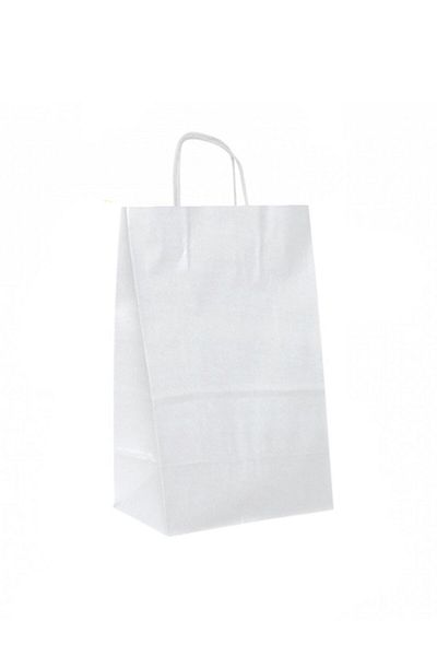 Parti Adresi Чанта с усукана дръжка 32x41x12 см, бяла, 25 броя