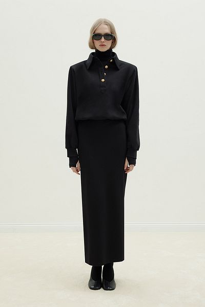 Suud Collection Черен суитшърт със златни копчета Mimi