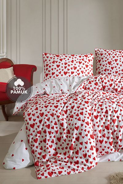 Cote Blanc Love 100% Cotton Double Trim Double Sided Duvet Cover Set