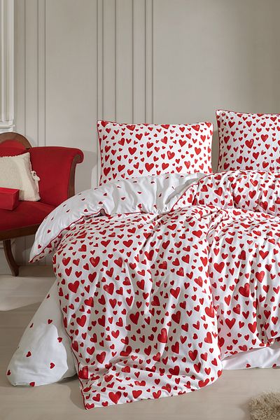 Cote Blanc Love 100% Cotton Oversize Bias Double Sided Duvet Cover Set