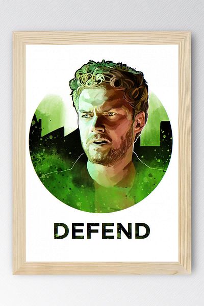 Saturn Iron Fist Framed Painting - Marvel Defenders Tv Series Poster Painting