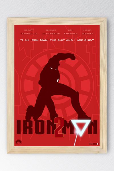 Saturn Iron Man Framed Painting - Iron Man 2 Marvel Movie Poster Painting