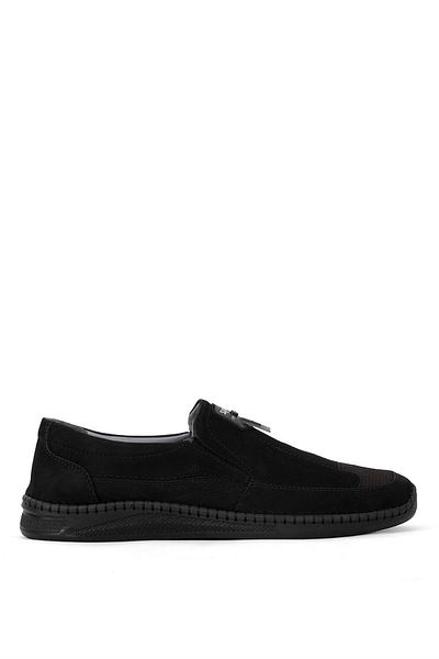 Ayakkabı Fuarı Elit GYZ619 Ανδρικά Γνήσια Δερμάτινα Nubuck Ορθοπεδικά Άνετα Παπούτσια Μαύρα