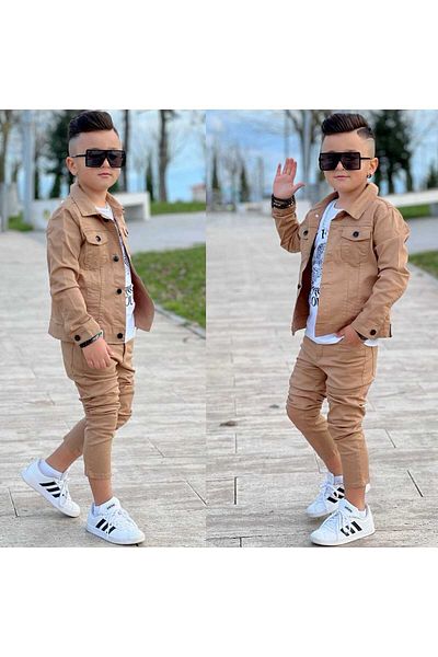 elfanto kıds Elfano Kids Men's Gabardin Suit 3 Pieces
