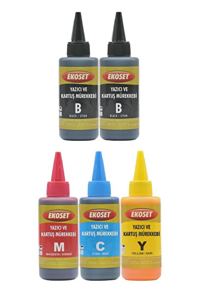 ekoset Brother Dcp T300 T310 T500w T510w Uyumlu Renkli Mürekkep 100ml 5'li Set