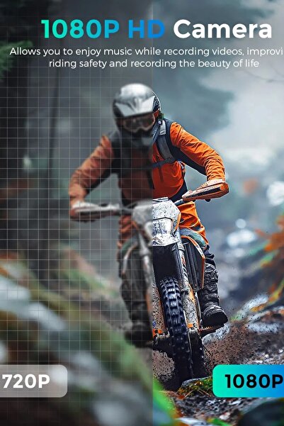 Vothoon Bt68 Motosiklet Kask Bluetooth Kulaklık 1080p Kamera Ses Kontrolü Video Kayıt Özellikli intercom