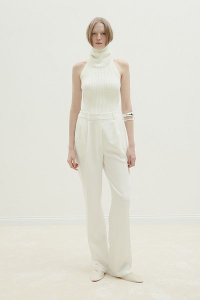 Suud Collection Ecru Mona High-Rise Sweater