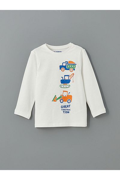 LC Waikiki Crew Neck Printed Boys' Pajamas Suit S5Fe85Z1Nvy