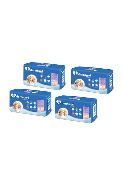 Dermaped X-Large 120 Pieces Patient Diapers with Waistband (4X30) 120-170 cm