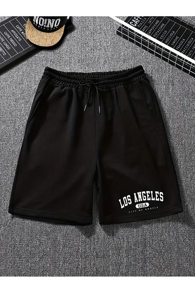 Karatopak Ανδρικό σορτς με στάμπα Los Angeles, πολύχρωμο Basic