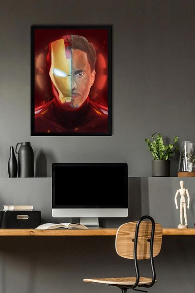 Saturn Pictură înrămată Iron Man - Poster de film Iron Man Marvel