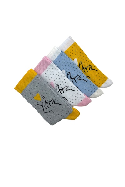 Black Arden Socks Araba Desenli Kız Çocuk Çorabı 4^lü