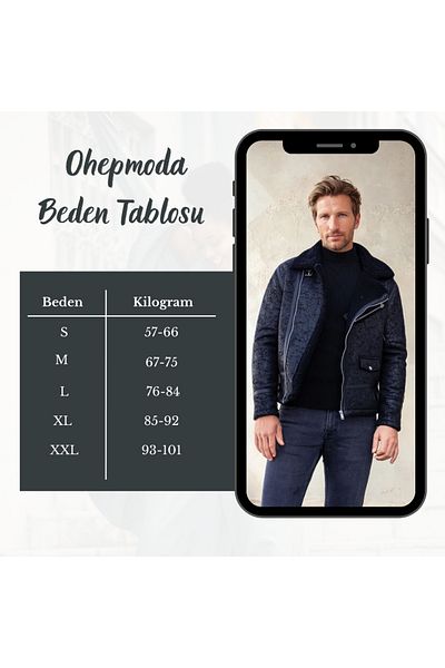 OHEPMODA North Model Men's Napa Leather Coat with Full Fur Inside
