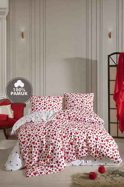 Cote Blanc Love 100% Cotton Oversize Bias Double Sided Duvet Cover Set