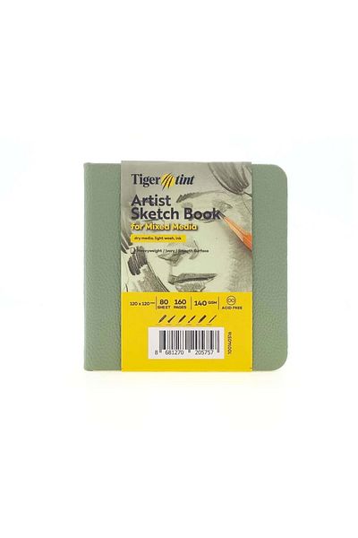 Tigertint Σκληρό εξώφυλλο Sketchbook 140 g 12x12 cm 80 Φύλλα Mint Green 100140516