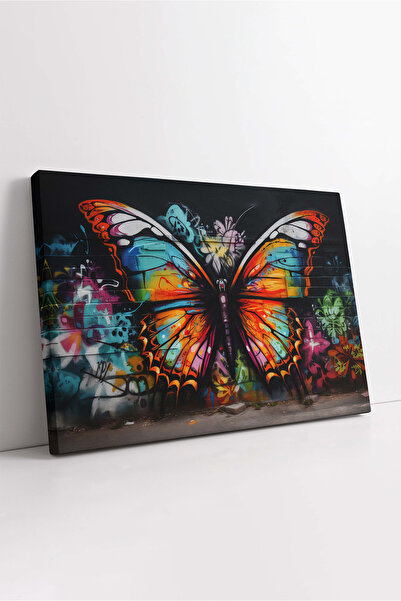 KOSS Dijital Model de perete cu graffiti cu fluturi colorate, pictură orizont...