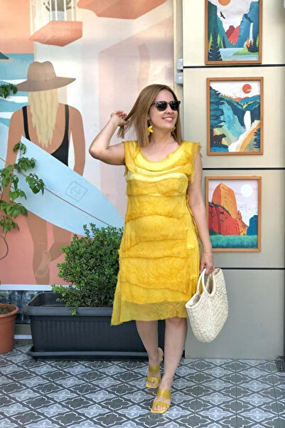 Papatya İthal İpek Katkat Elbise