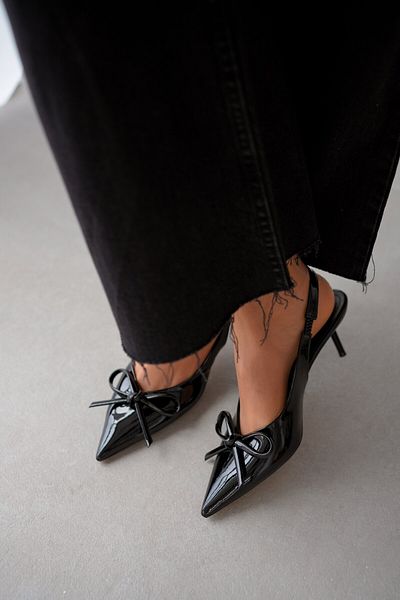 selinshoes Prety Pointed Toe Bow Detailed Stiletto - Black