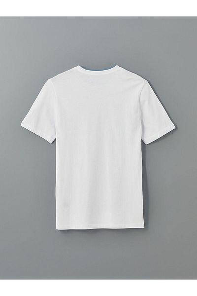 LC Waikiki Tricou pentru bărbați din bumbac pieptănat cu mânecă scurtă cu decolteu și imprimeu de sezon nou - S57318Z8