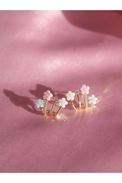 Reorah Collection Gentle Blossom Earrings - Tiny Flower Stone Earrings
