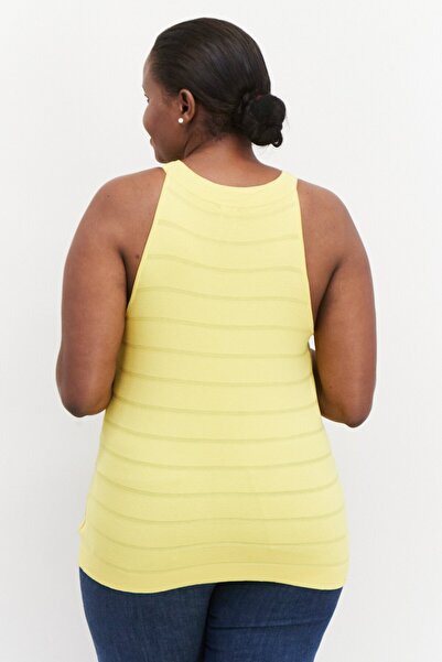 Anne Klein Women Plus Size Round Neck Top, Yellow