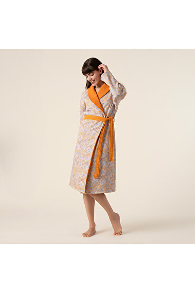 Zsa Zsa Zsu Tabea Şal Yaka Müslin Pamuk %100 Pamuk Bornoz Xlarge Beden Turuncu