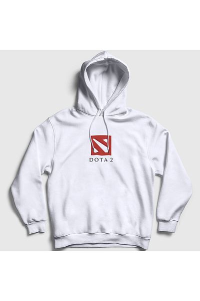 Presmono Φούτερ με λευκή κουκούλα Unisex με λογότυπο Dota 2 - 420350 ττ