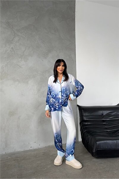 COCCOLARSI Corso D'acqua Saten Üçlü Pijama Takımı CDK18