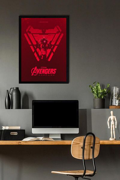 Saturn Iron Man Framed Painting - Avengers Marvel Movie Poster Painting