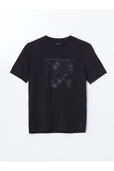 LC Waikiki Ανδρικό μπλουζάκι LCWAIKIKI Classic Crew με λαιμόκοψη κοντό μανίκι με στάμπα χτενισμένο βαμβακερό ανδρικό μπλουζάκι