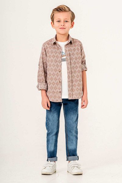 Gold Class Kidswear Костюм от 3 части за момче с дълъг ръкав и риза