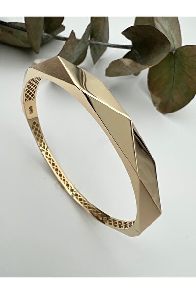 HZ LORA 14 Ayar Altın Kadın Sade Kelepçe Bilezik -9,91 gr