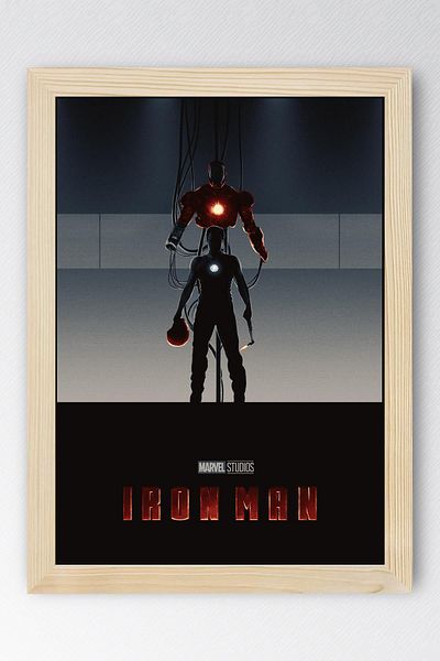 Saturn Iron Man Framed Painting - Iron Man Marvel Movie Poster Painting