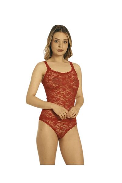 Lonca Tekstil Floral Patterned Lace Strap Women's Undershirt