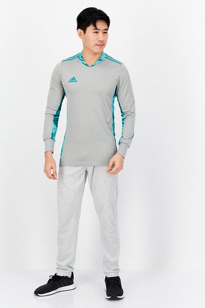 adidas Men Sportswear Fit Goal Keeper Long Sleeve Training Jersey, Grey/green