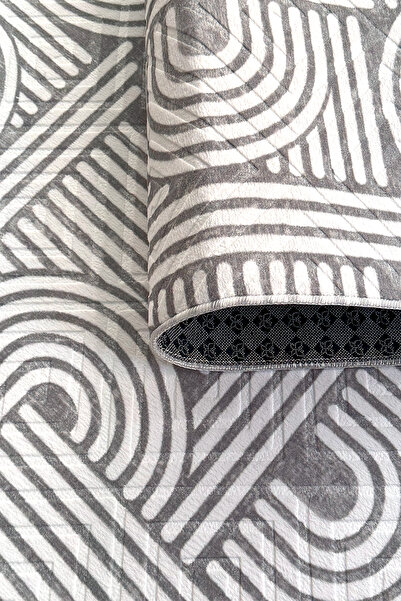 ALgorand Home Αντιολισθητική σόλα με ανάγλυφη επιφάνεια για σαλόνι, διάδρομο, κουζίνα, μοτίβο Hali, γκρι