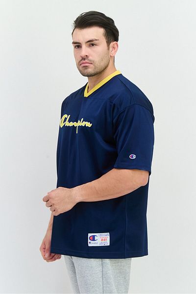 Champion Men Custom Fit Short Sleeve Outdoor Glen Rice Jersey, Navy